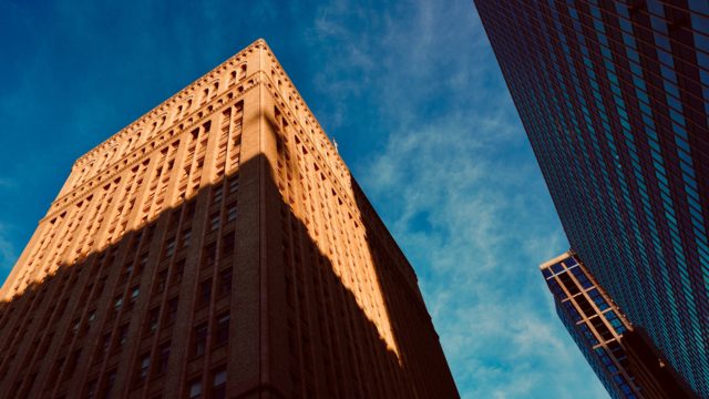 A building in a city
