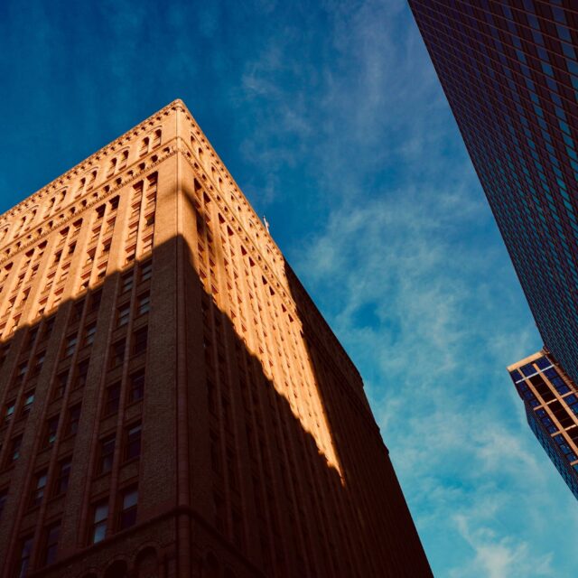 A building in a city