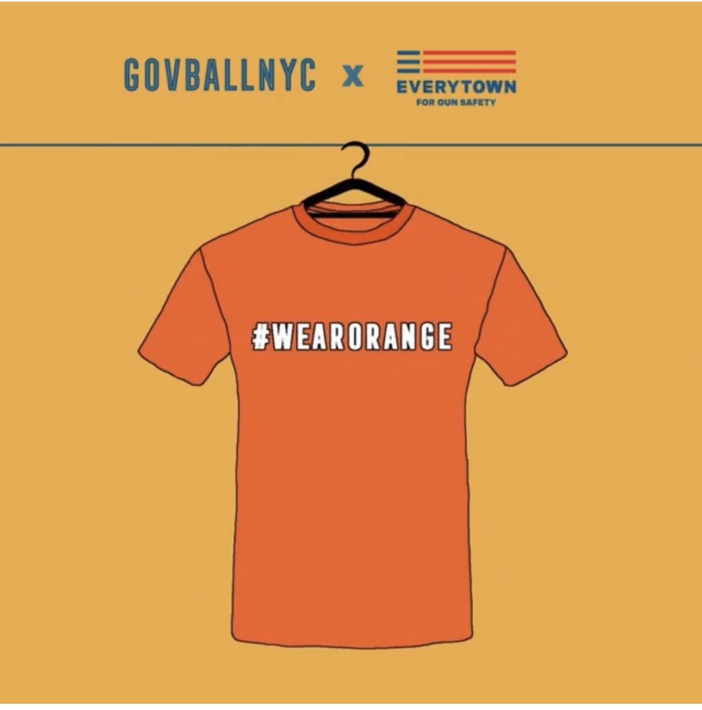 Gov Ball graphic of a Wear Orange t-shirt