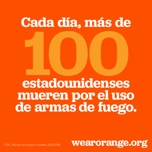 Cada, día, más de 100 estadounidenses mueren por el uso de armas de fuego.