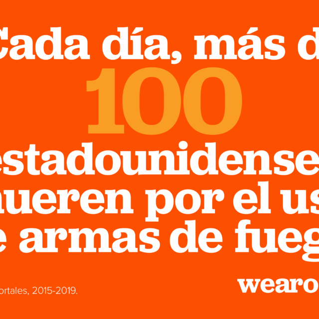 Cada, día, más de 100 estadounidenses mueren por el uso de armas de fuego.