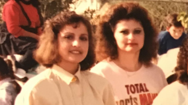 Irene on the left stands with her sister Janie, who was killed at the age of 30.