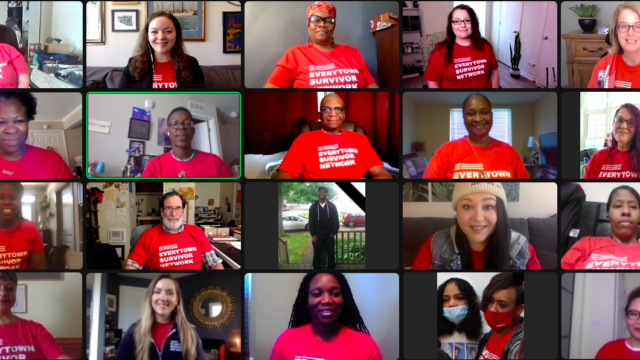 Everytown Survivor Fellows on a Zoom call