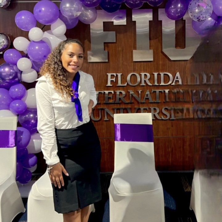 Jaliah Luciano at a Florida International University event